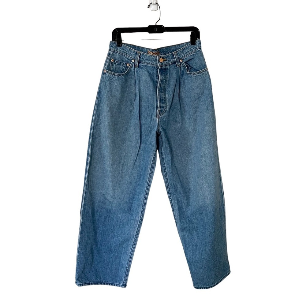 NWT MOTHER Snacks! High Rise Wide Leg Medium Wash Jeans sZ 29 - Picture 2 of 7